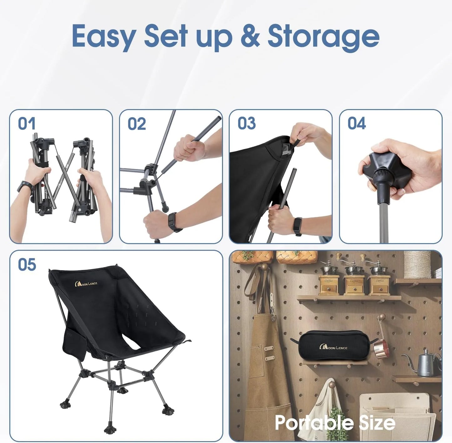 Portable Camping Chair Plus Folding Chair for Backpacking and Hiking