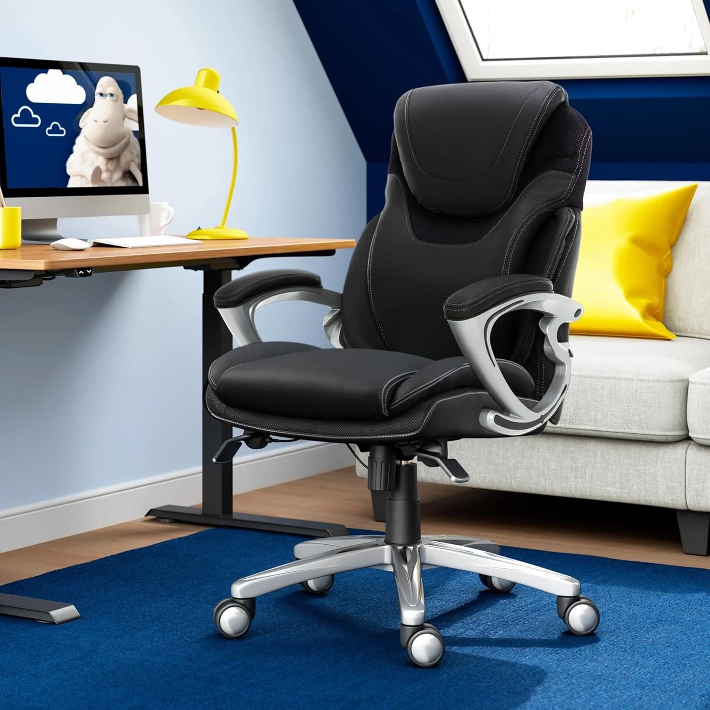 Executive office chair, ergonomic computer desk and chair