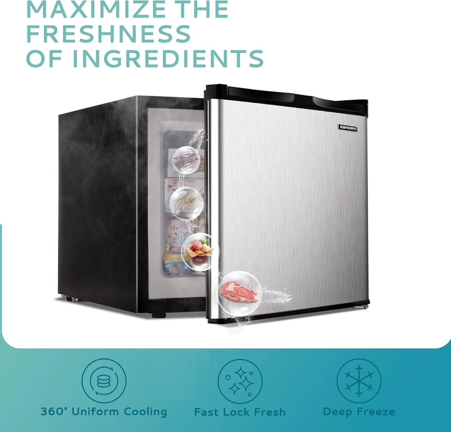 Upright freezer, 3.0Cubic Feet, Single Door Compact Mini Freezer with Reversible Door Small freezer for Home/Dorms/Apartment/Office