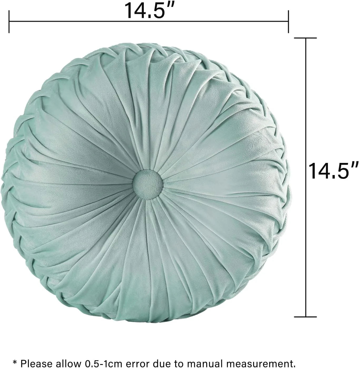 Set of 2 Decorative Round Pleated Throw Pillows