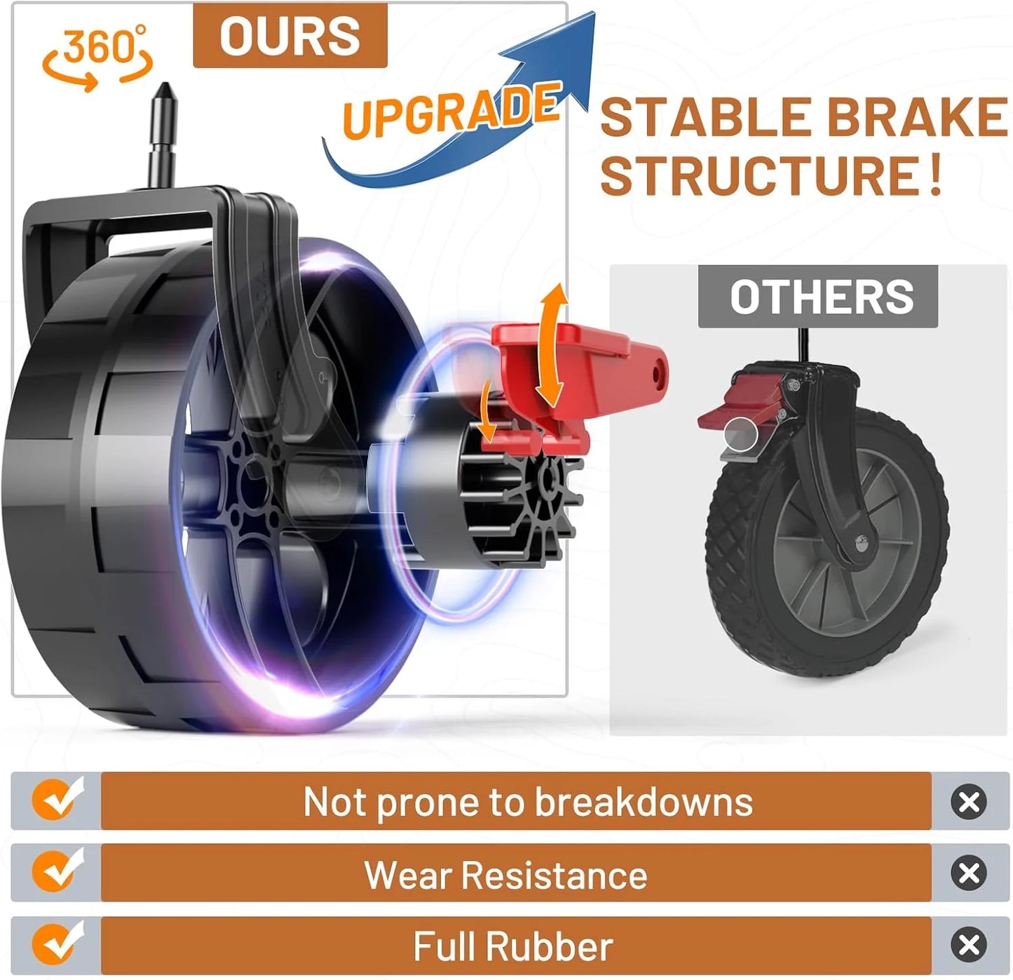 400L Large Capacity Folding Double Decker Cart with Brakes, 54 Inch Extra Long Extended Cart, 450 Pounds Heavy Duty Folding Cart