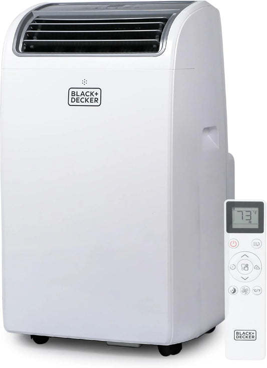 BLACK+DECKER 10,000 BTU Portable Air Conditioner for Rooms up to 450 Sq. with Remote Control, White