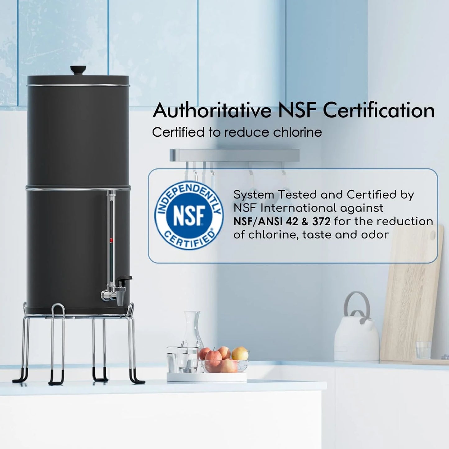 Purewell three-stage 0.01μm ultrafiltration gravity water filtration system 304