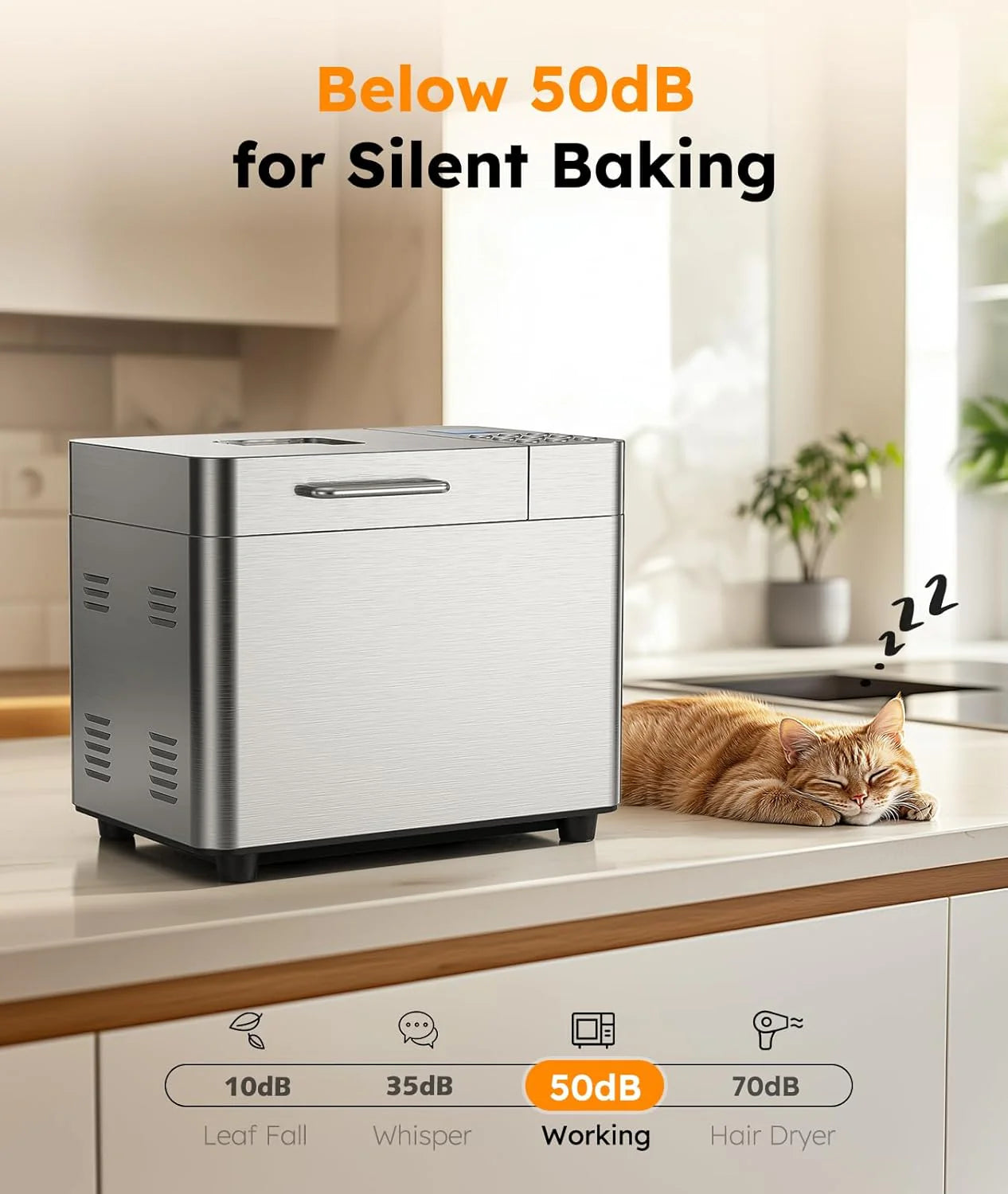 2LB Bread Maker, OSIPOTO 17-in-1 Automatic Stainless Steel Bread Maker