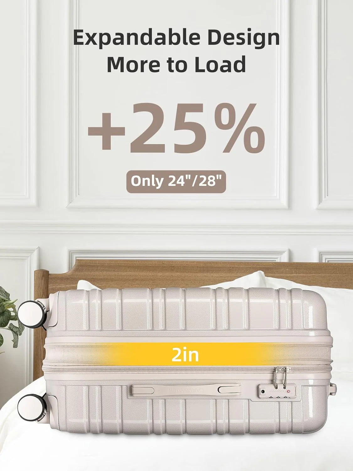 6-piece luggage set, expandable hardshell suitcase set with spinner wheels, lightweight rolling luggage set