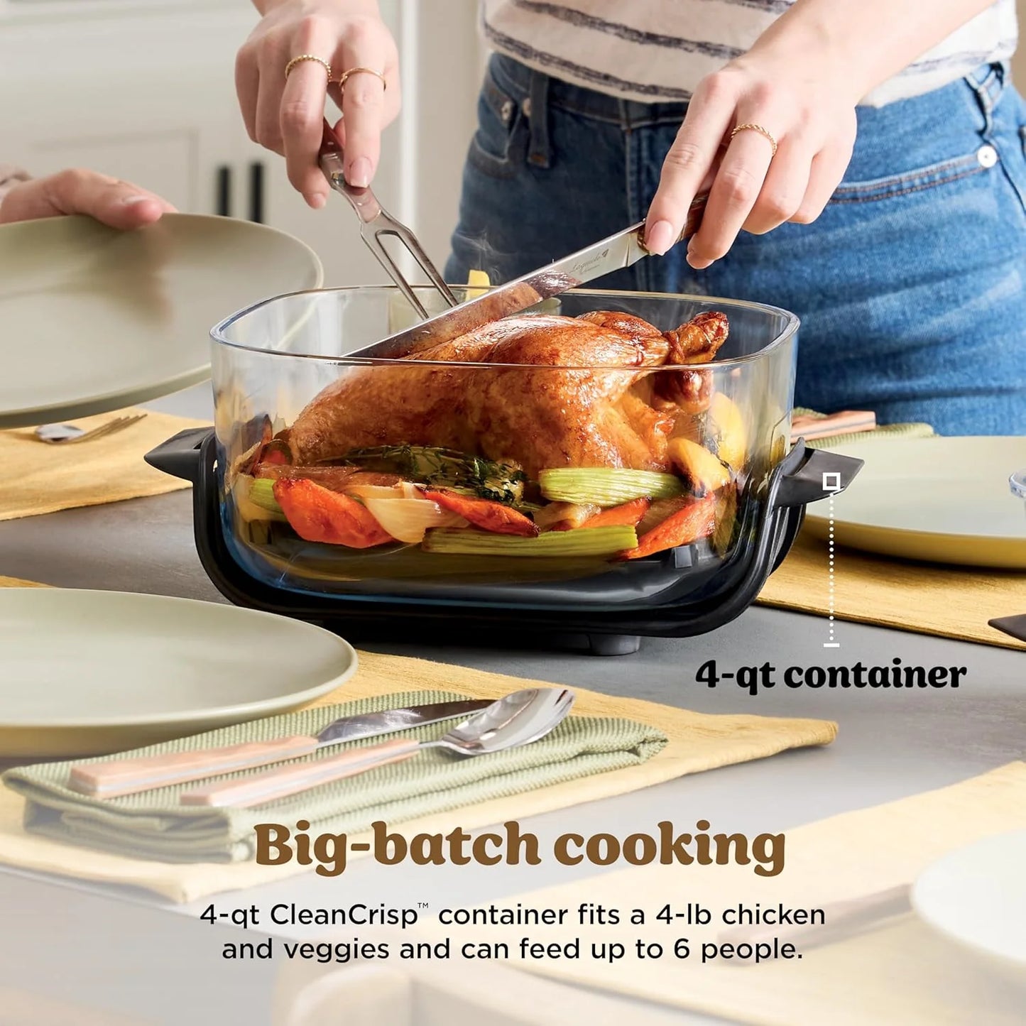 Crispi Air Fryer Microwave Freezer & Dishwasher Safe