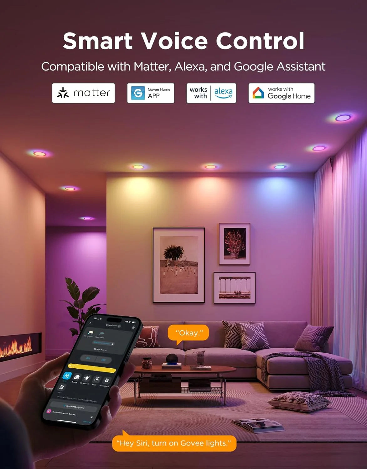 Smart Recessed Lighting 6" Dimmable 1100LM Canless Downlight with Junction Box