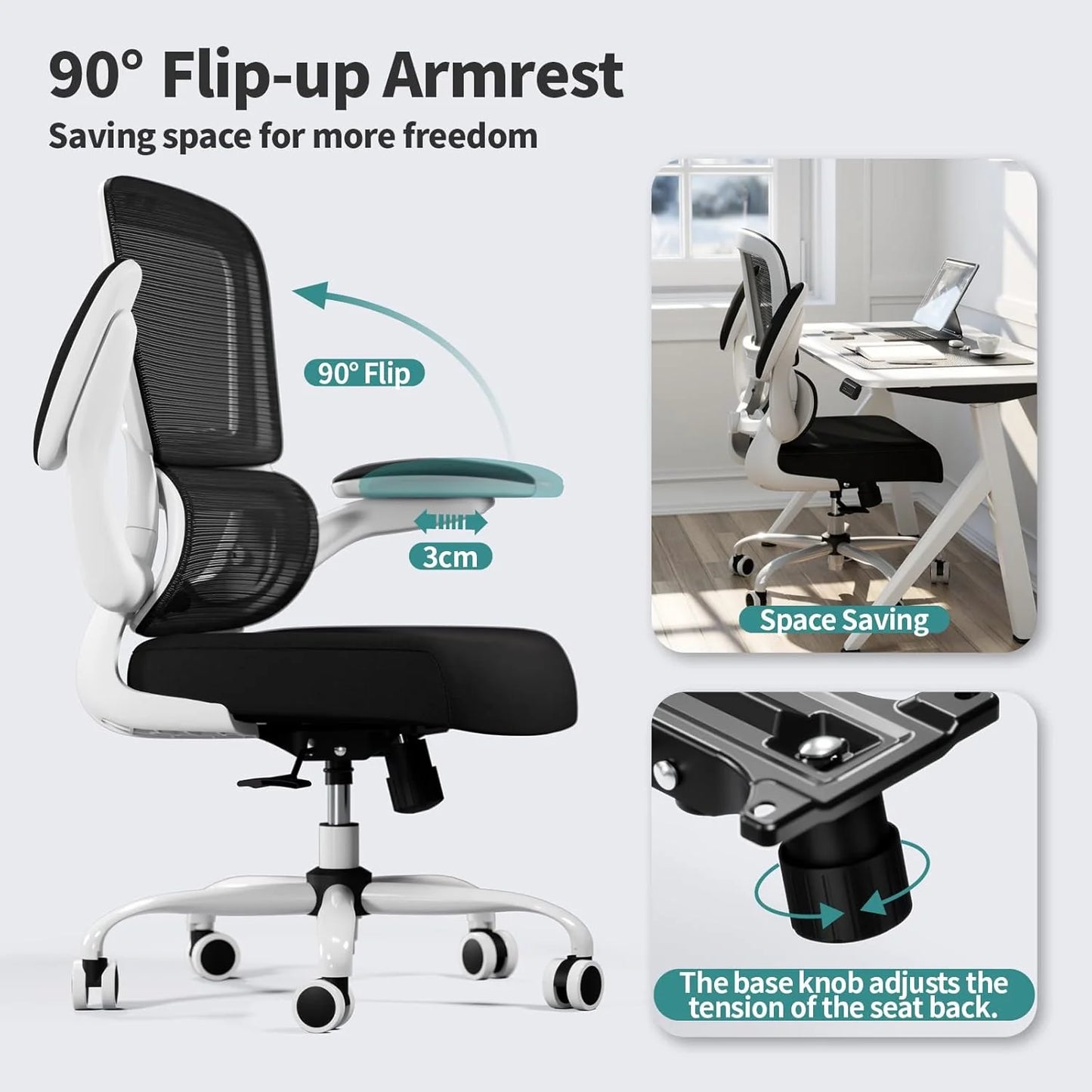 TRALT Office Chair Ergonomic Desk Chair 330 lbs Home Mesh Gaming Chair with Wheels