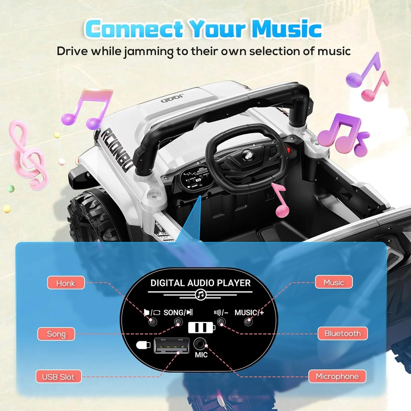 SEALIGHT 12V Children's Driving Truck Model 380 Watt Motor Emergency Braking Function