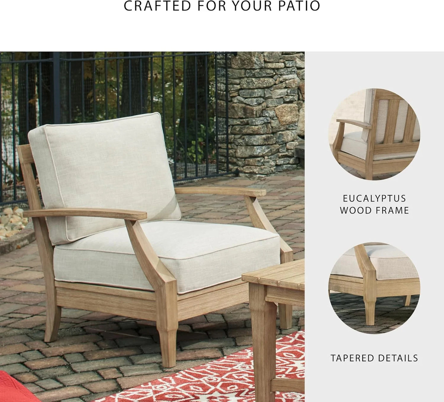 Coastal view outdoor terrace eucalyptus sofa