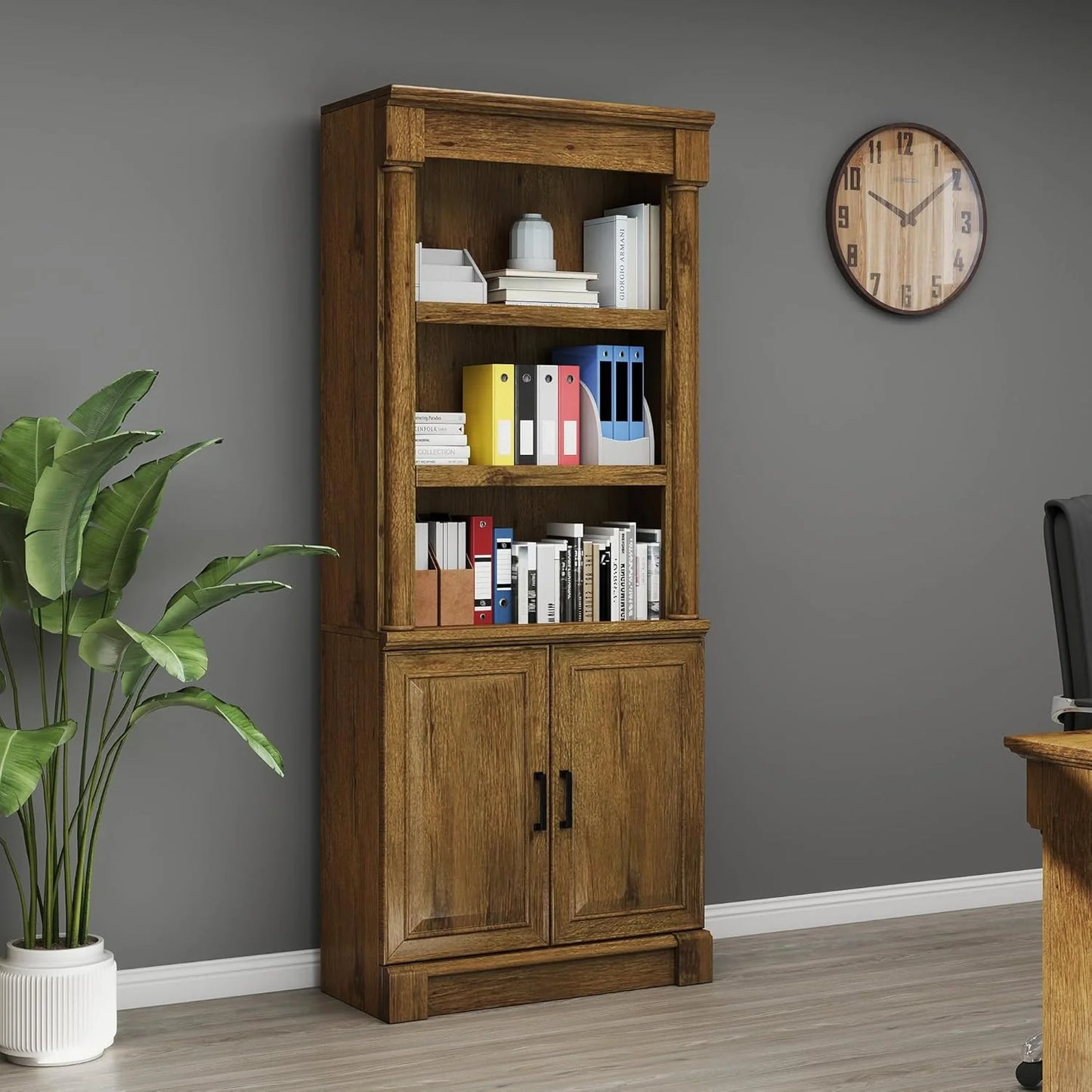 70-Inch Tall White Bookcase 5 Tiers Shelves Open Storage Bookshelf