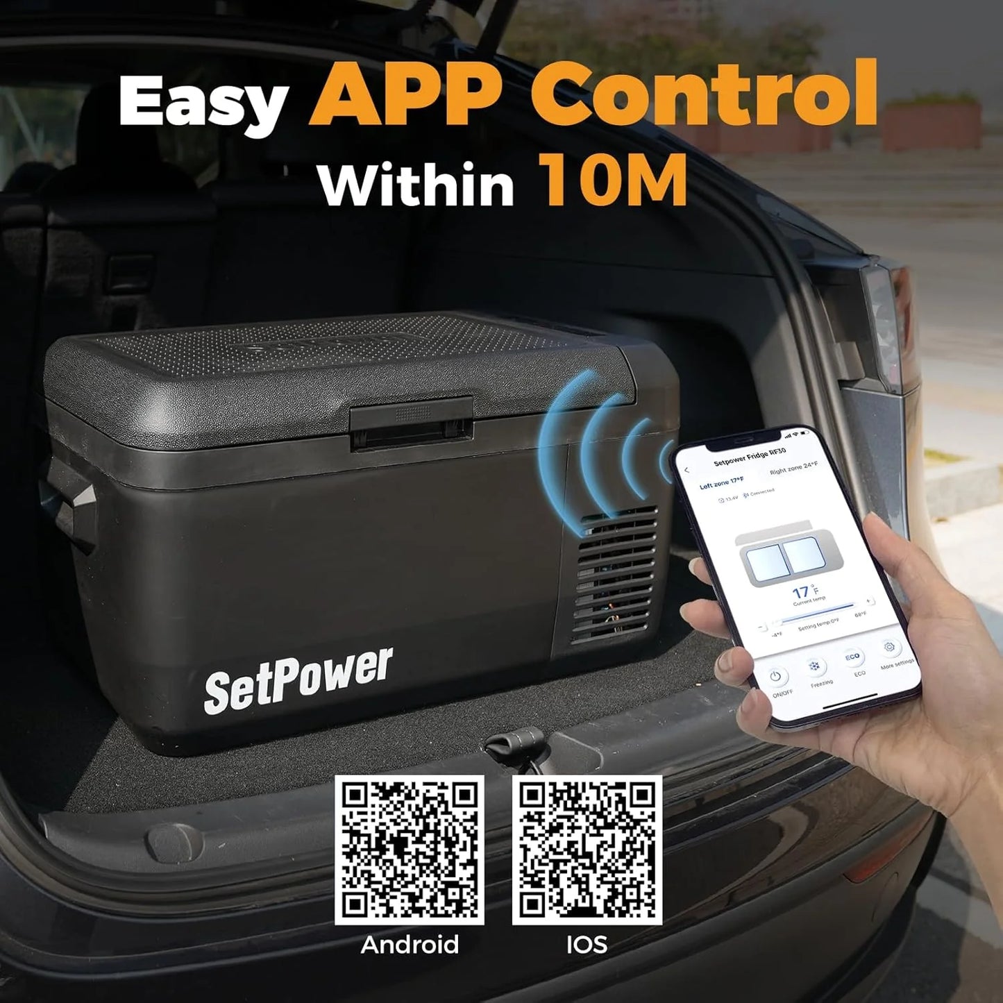 12V Refrigerator 21 Quart Portable Freezer 50 Hours Keep Cool,Electric Cooler for Vehicles Car Refrigerator 12V Portable Fridge for Car Camping Truck Van RV SUV Road Trip Travel RF20