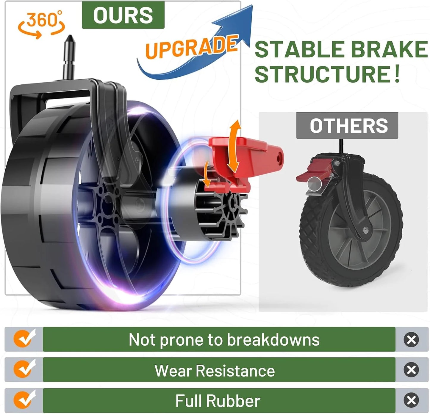 400L Large Capacity Folding Double Decker Cart with Brakes, 54 Inch Extra Long Extended Cart, 450 Pounds Heavy Duty Folding Cart
