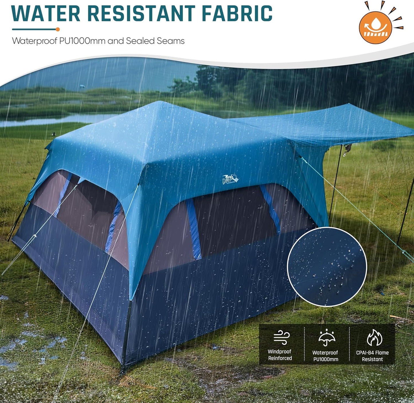 Quick-opening tent, family camping tent, pop-up camping tent, large waterproof tent for outdoor camping