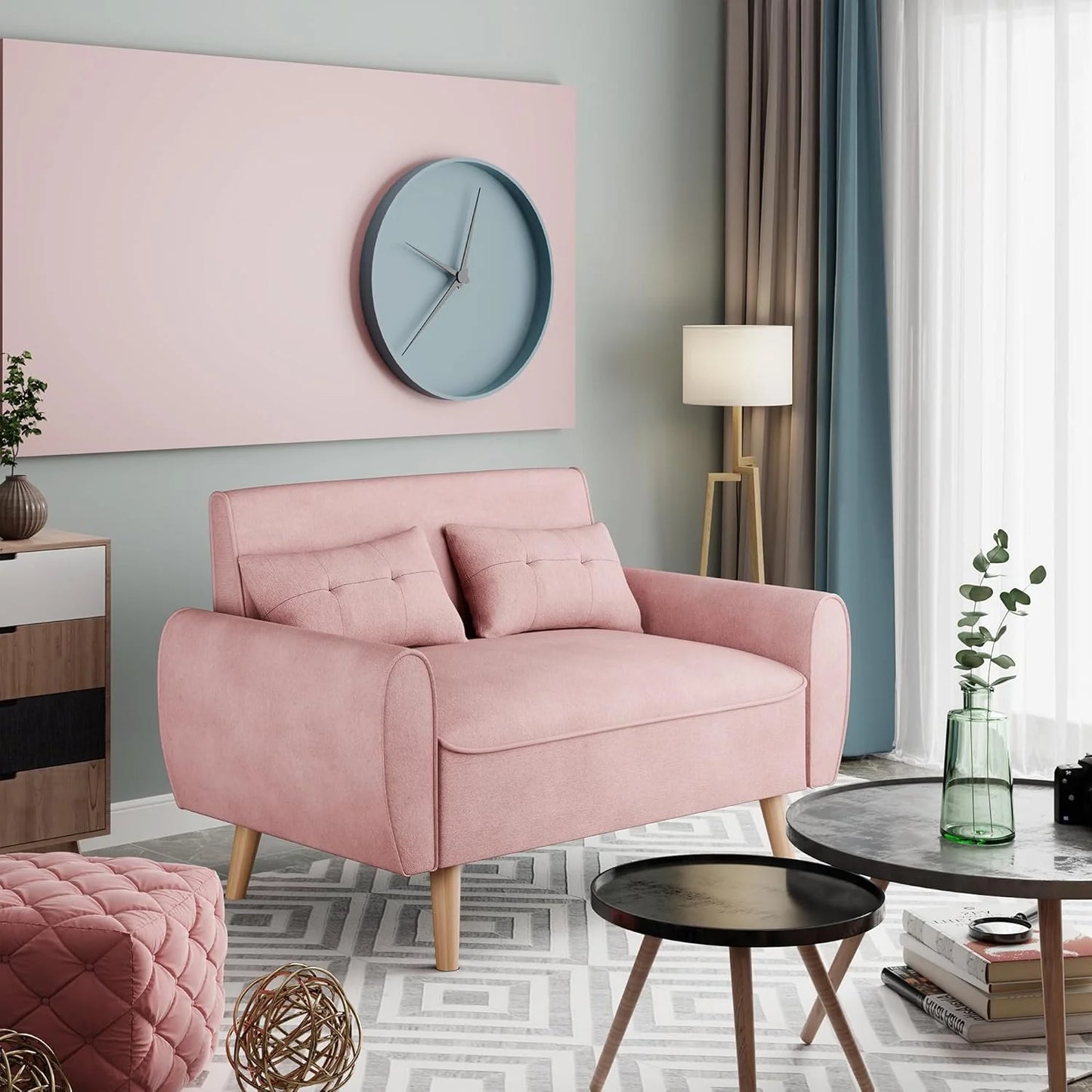 47" Small Modern Loveseat Sofa