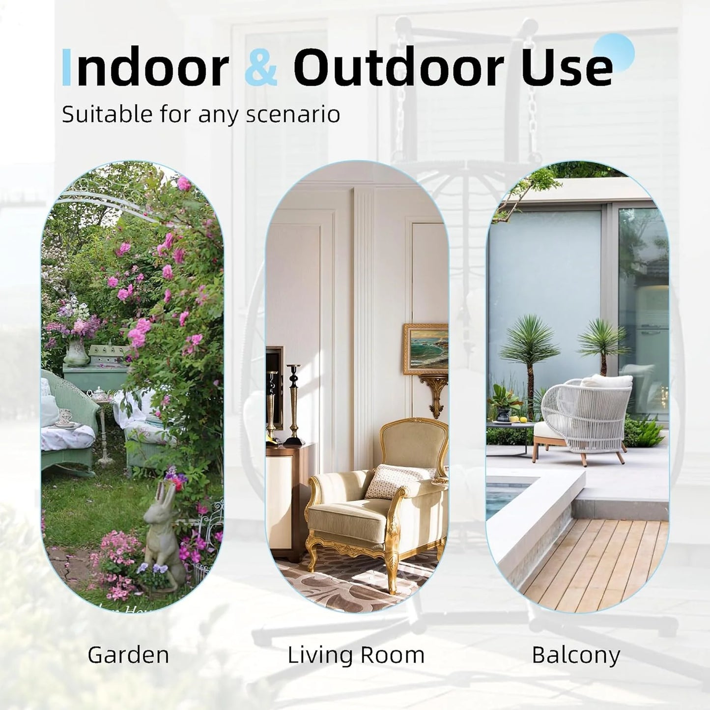 Double Egg Chair wth Stand Hammock Swing Chair Foldable Hanging Loveseat, UV Resistant Removable Cushions, 700LBS Capacity for Bedroom