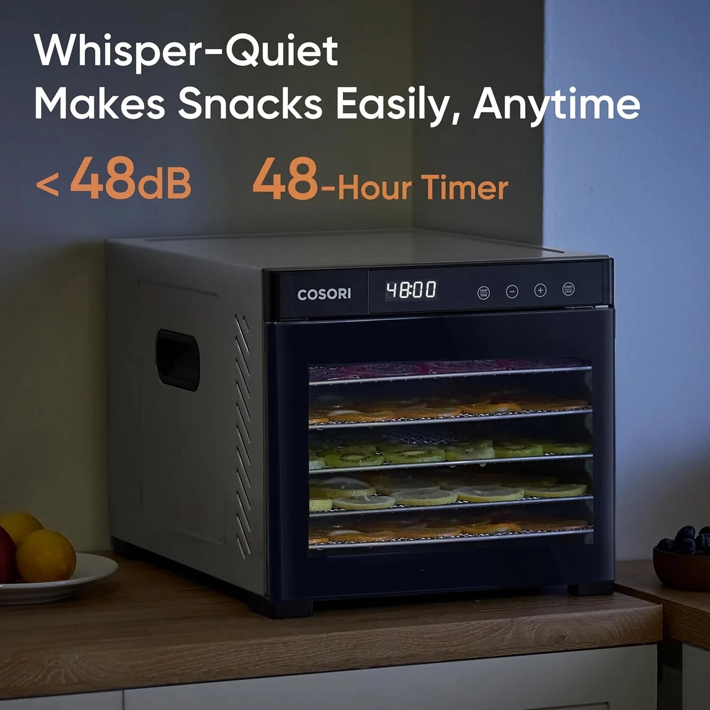 COSORI Food Dehydrator, Bigger Than 7 Trays With Large 6.5" Drying Space, 600W Power Saves More Time Than 480W, 165°F Dehydrated Dryer