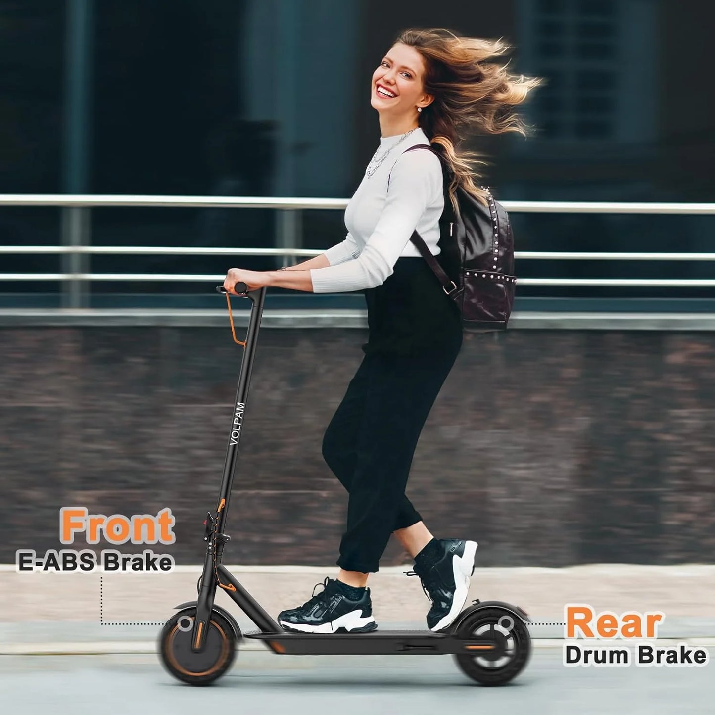 Electric Scooter, 350W/500W Powerful Motor, 8.5"/10" Solid Tires, 19/22Mph, 28/21/12 Miles Range,Dual Braking