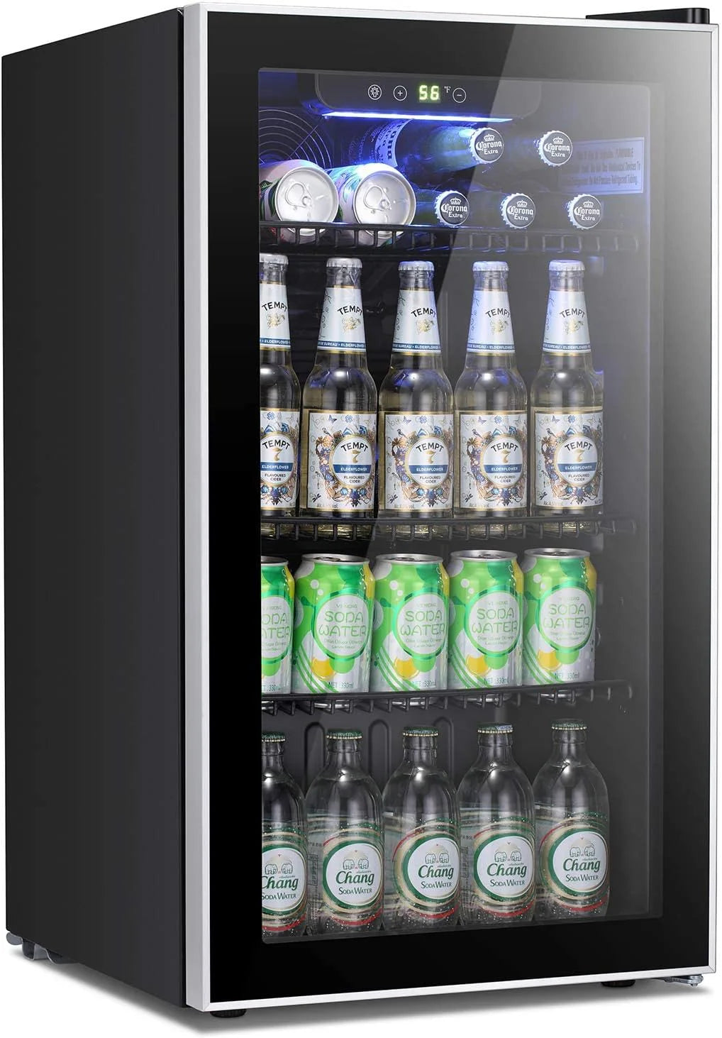 Antarctic Star Beverage Refrigerator Cooler 68 Can, Mini Fridge with Glass Door for Beer Drinks Wine,Freestanding Small Fridge with Electronic Temperature Control for Home and Bar,1.7 cu.ft