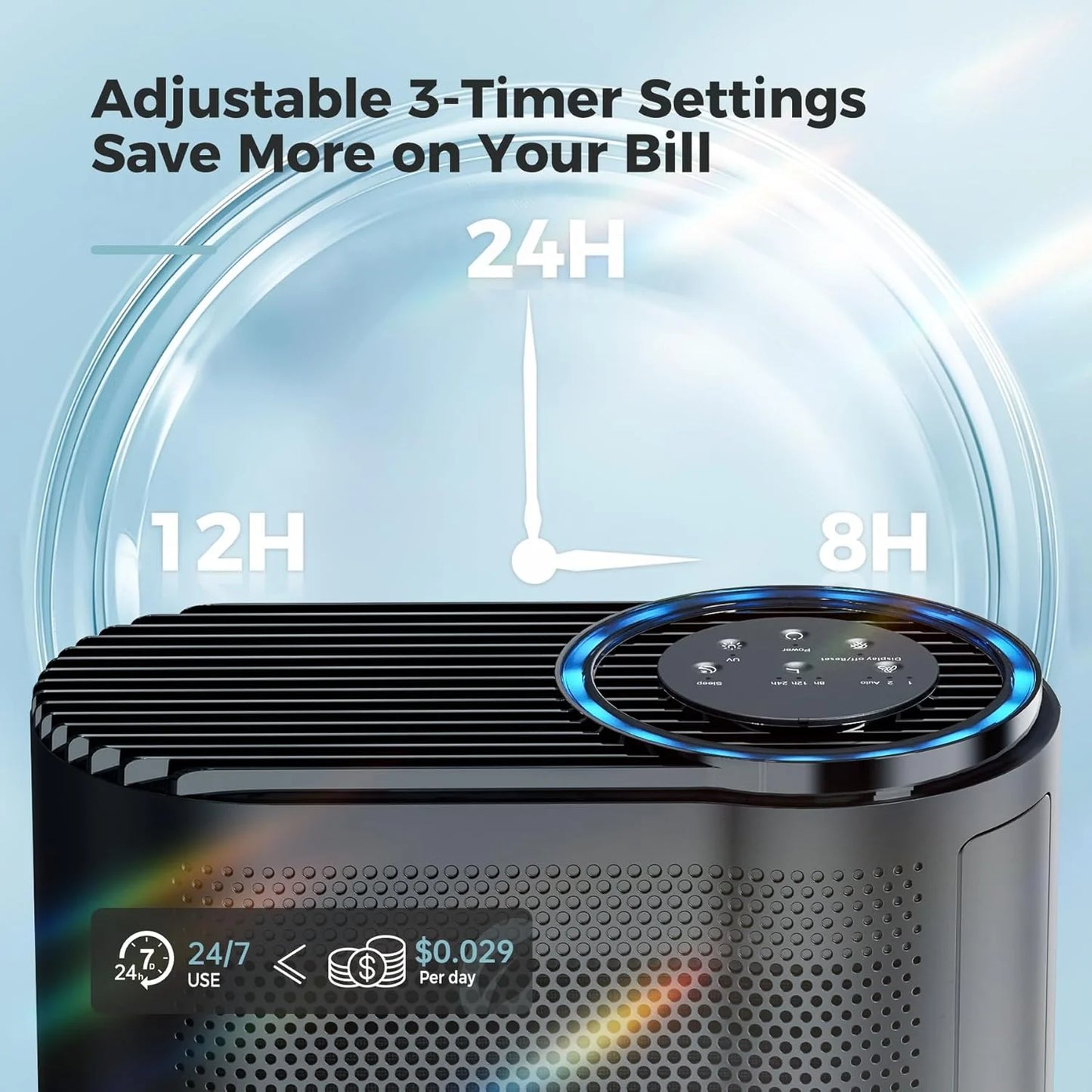 Home air purifier equipped with air quality sensor