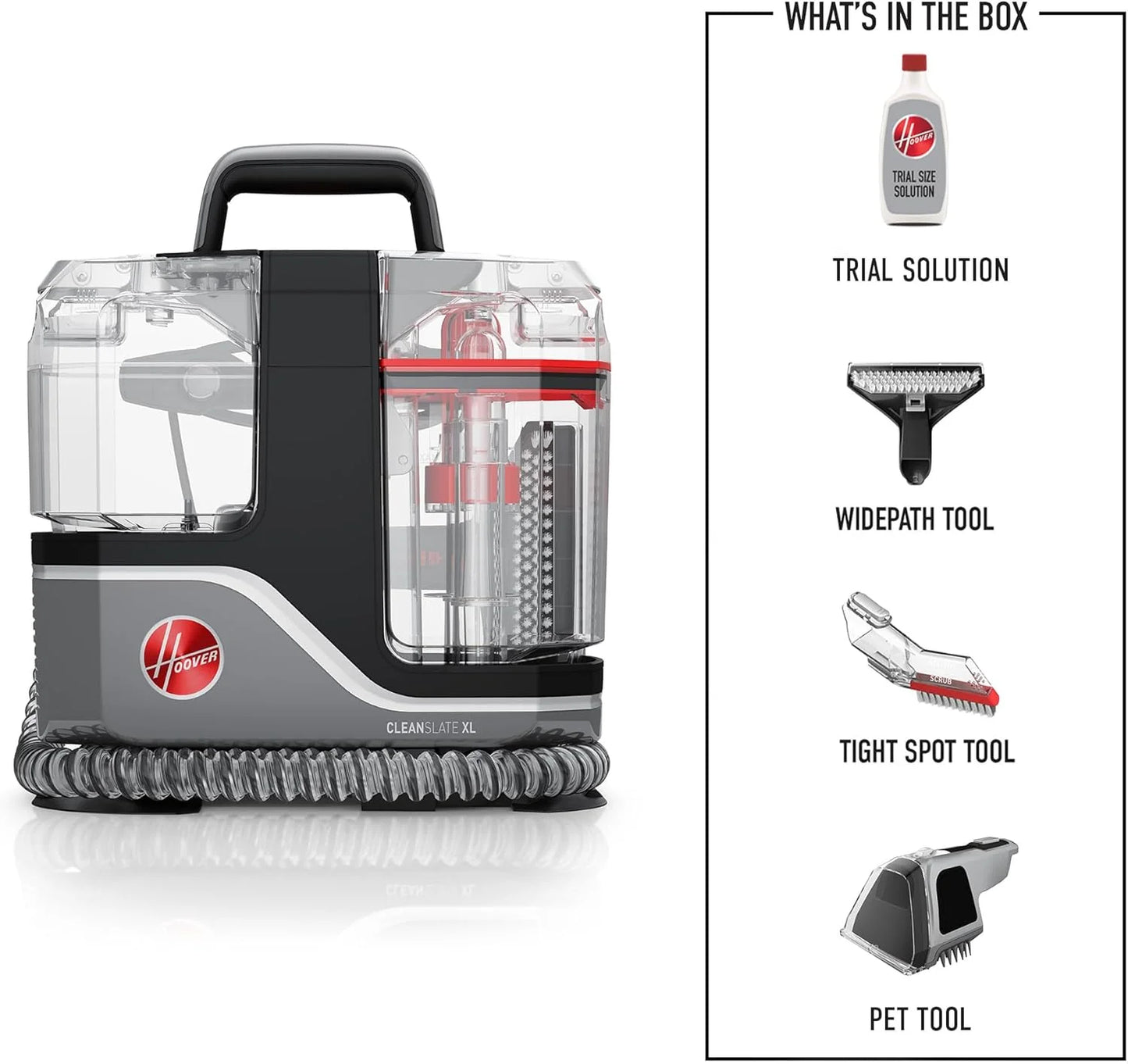 Hoover CleanSlate Plus Portable Carpet & Upholstery Spot Cleaner with Powerful Suction and Multiple Tools