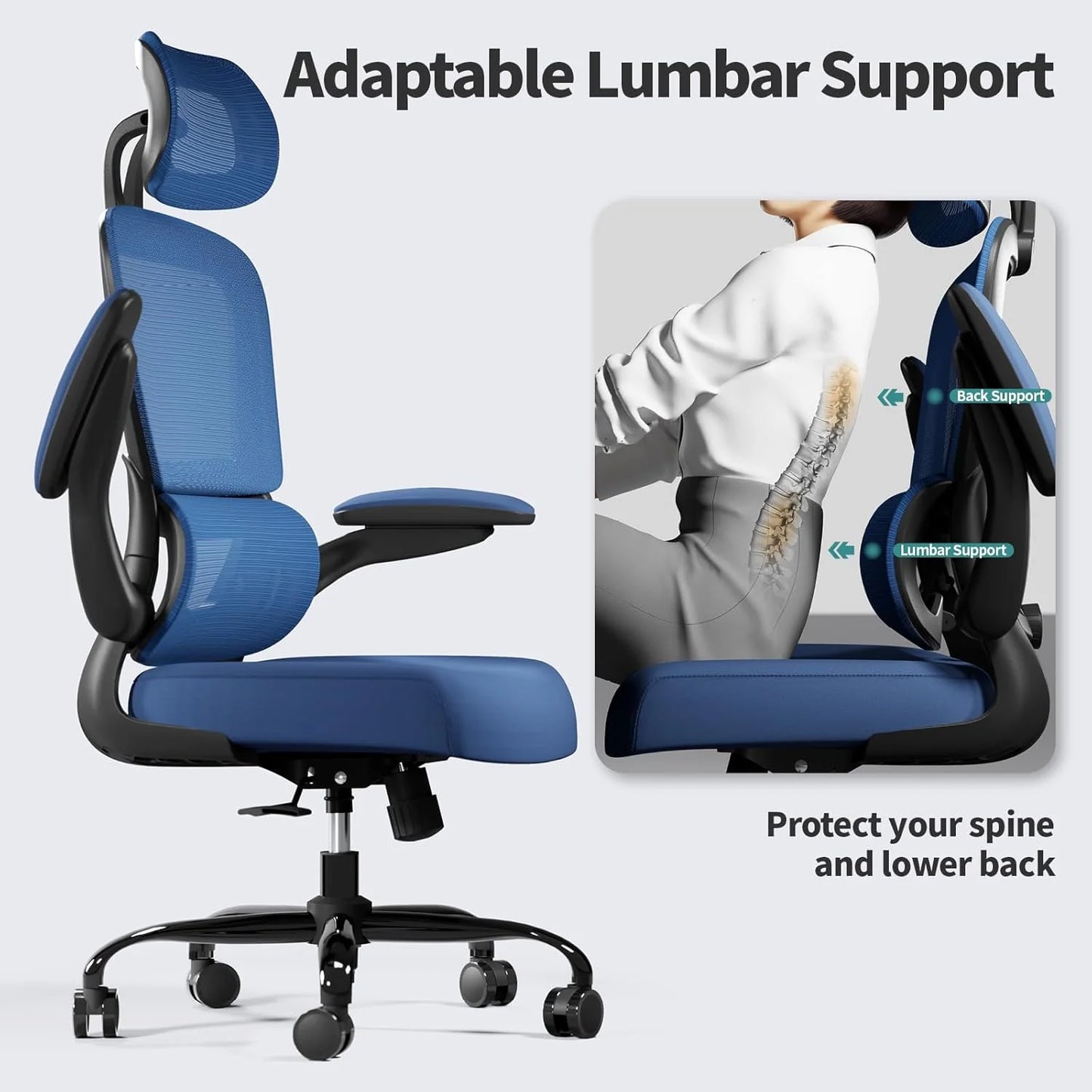 TRALT Office Chair Ergonomic Desk Chair 330 lbs Home Gaming Chair with Wheels