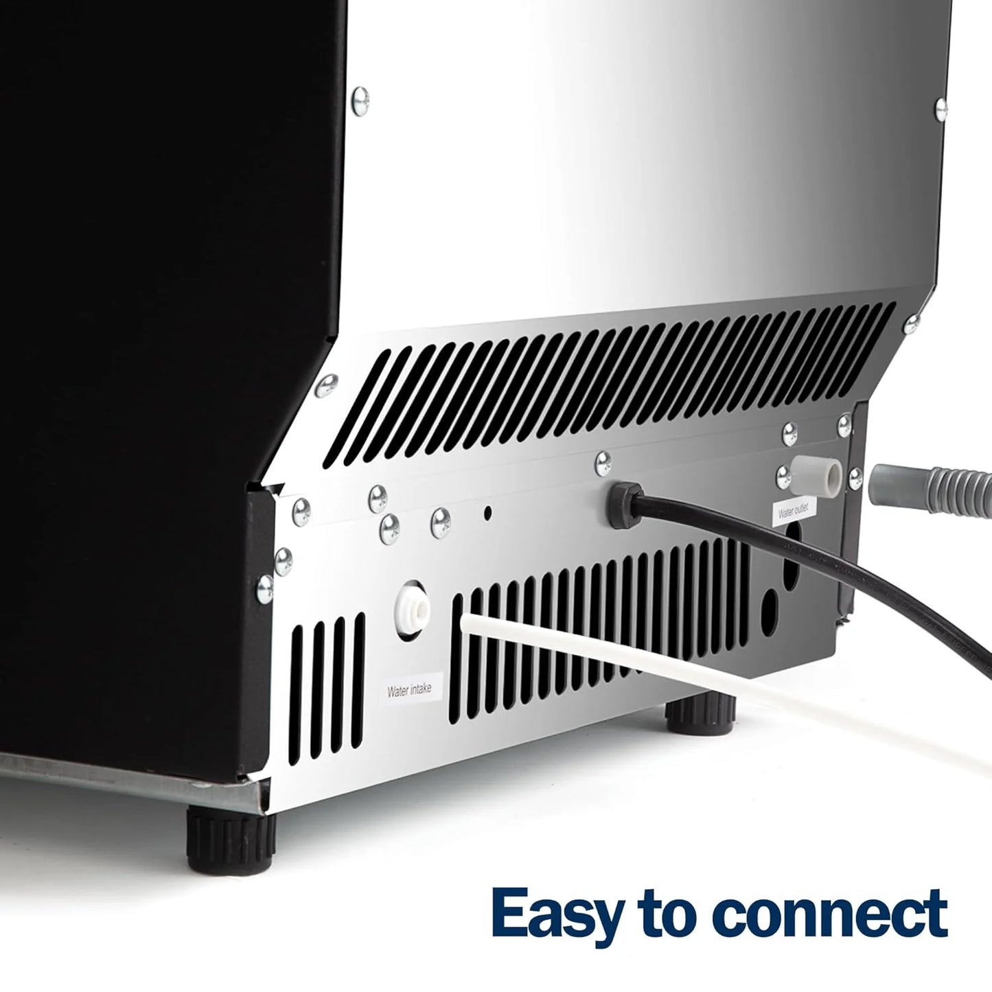 EUHOMY Commercial Ice Maker Machine, 100lbs/24H Stainless Steel Under Counter ice Machine with 33lbs Ice Storage Capacity, Freestanding Ice Maker.