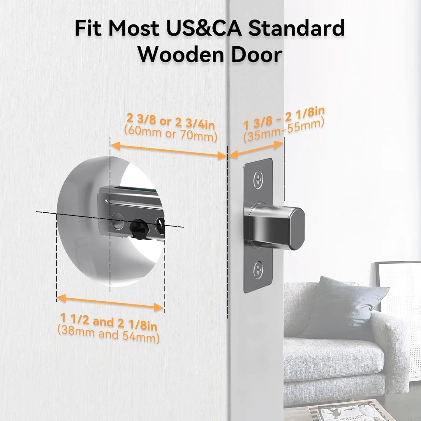 Video Smart Lock with Doorbell Keyless Entry Door Lock, Built-in WiFi Camera Front Door Deadbolt Lock, Fingerprint, Keypad Code, App Control, Voice Control, Auto-Lock, IP65, Video Call