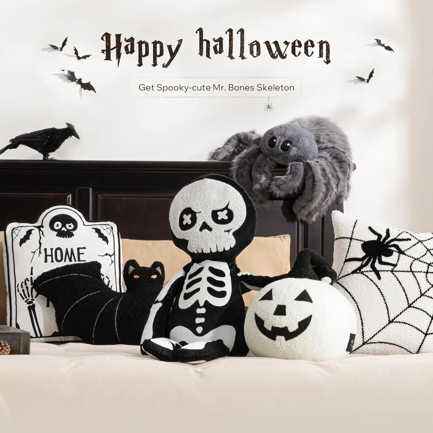 Happy Halloween Shaped Throw Pillow