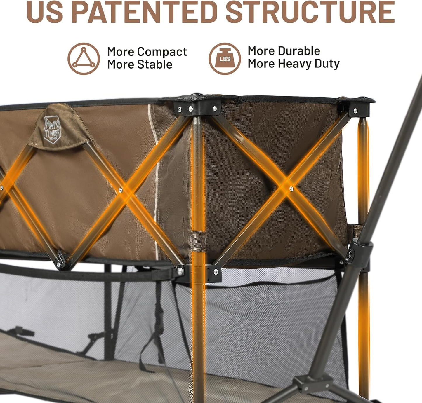 400L Large Capacity Folding Double Decker Cart with Brakes, 54 Inch Extra Long Extended Cart, 450 Pounds Heavy Duty Folding Cart