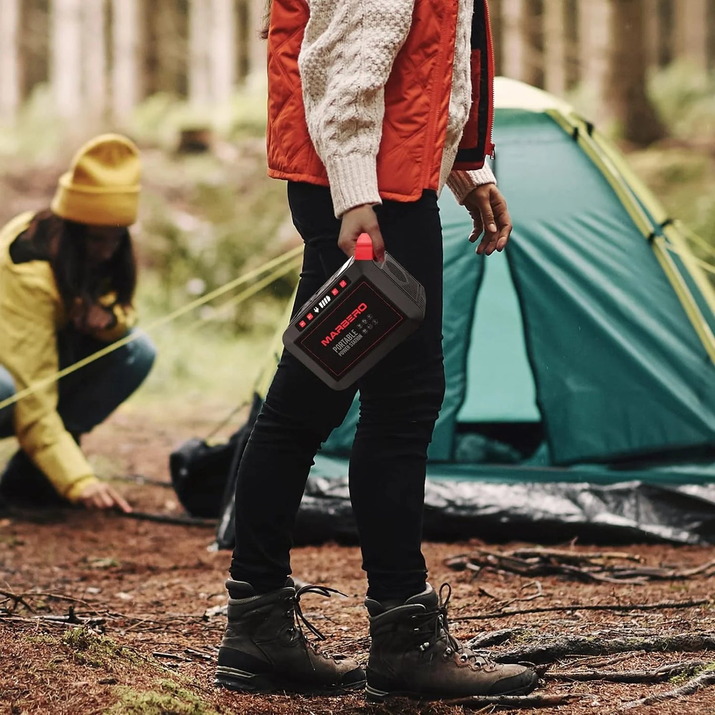 Portable Power Station 88Wh Camping Lithium Battery Solar Generator Fast Charging with AC Outlet 120W Peak Power Bank