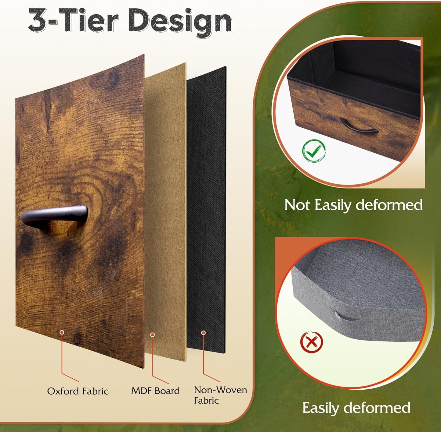 Storage Organizer Unit with 11 Fabric Bins, Storage Drawers Organizer with Steel Frame, Tall Storage Tower Organizaton