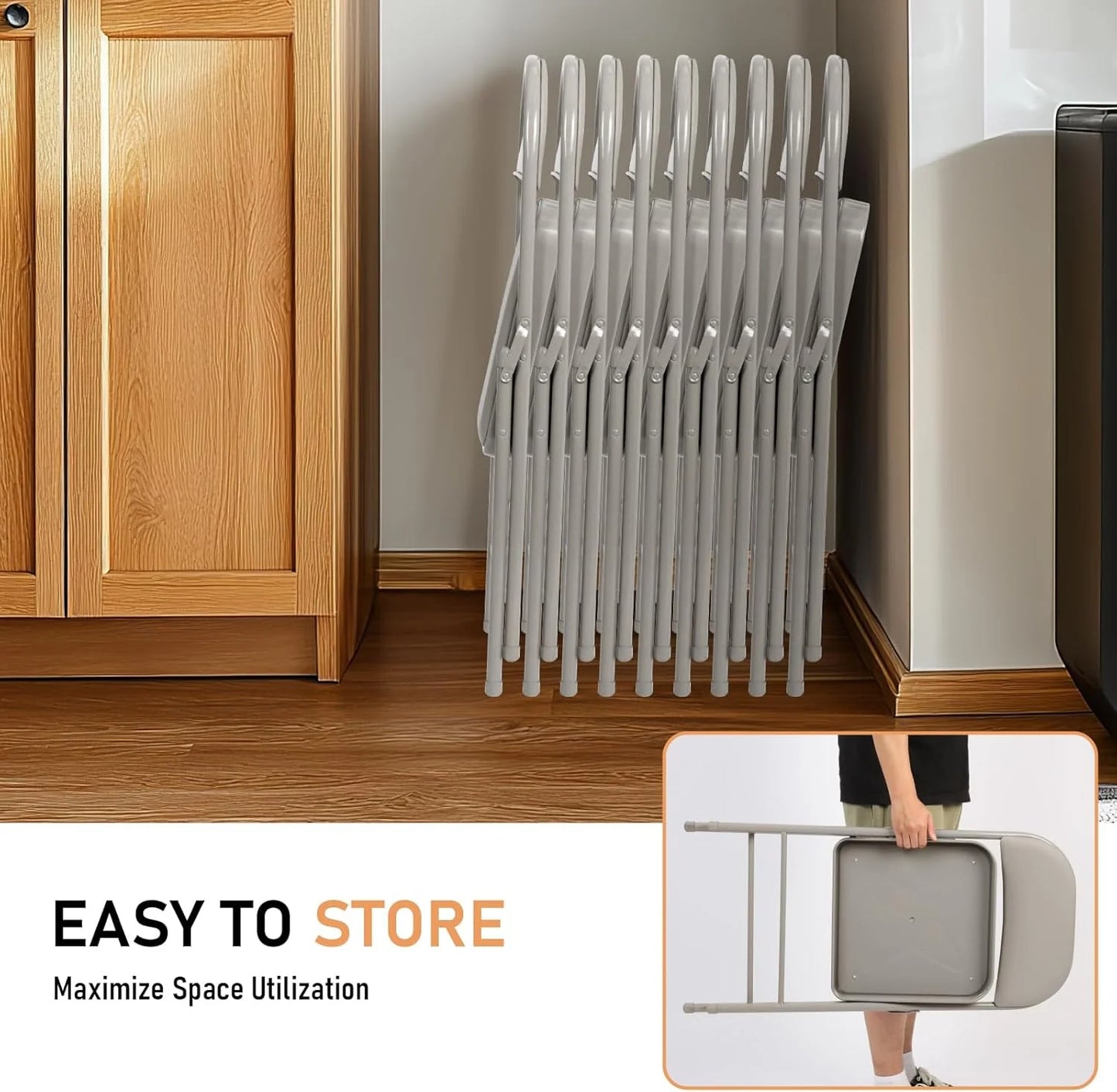 6 Pack Black Folding Chairs with Leather Chairs for Indoor and Outdoor Events Office Wedding Party Upholstered Chairs