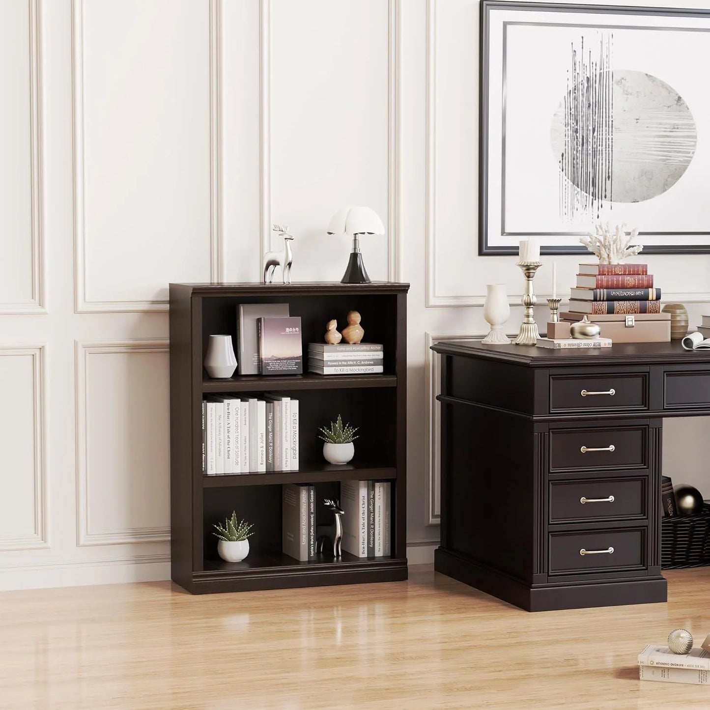 70-Inch Tall White Bookcase 5 Tiers Shelves Open Storage Bookshelf