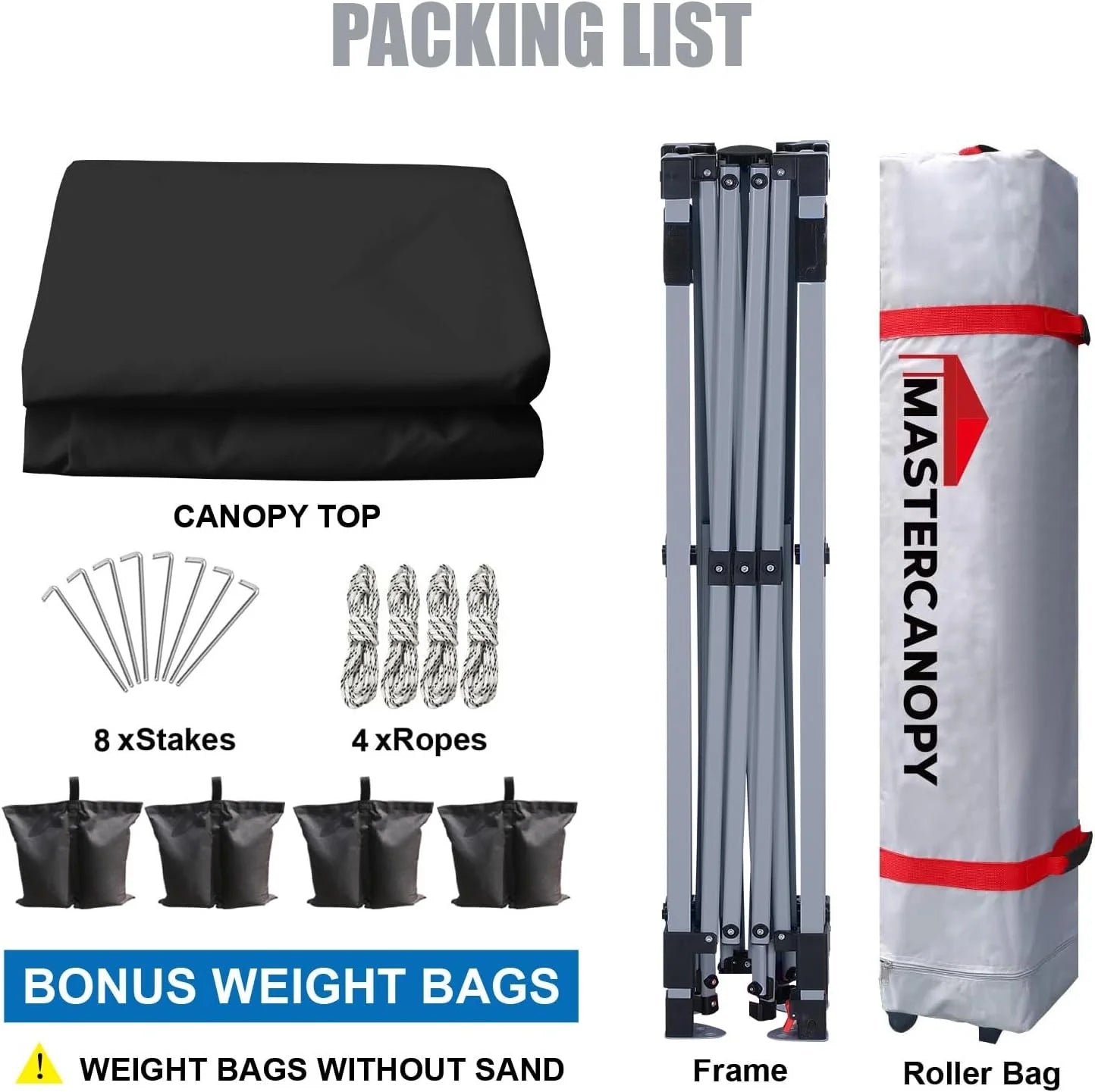 Durable Pop-up Canopy Tent with Roller Bag (10x10, Black)