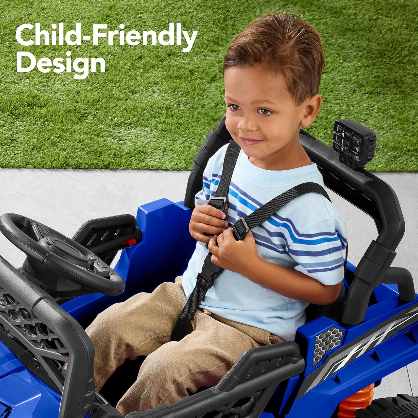 Children's black UTV electric children's car