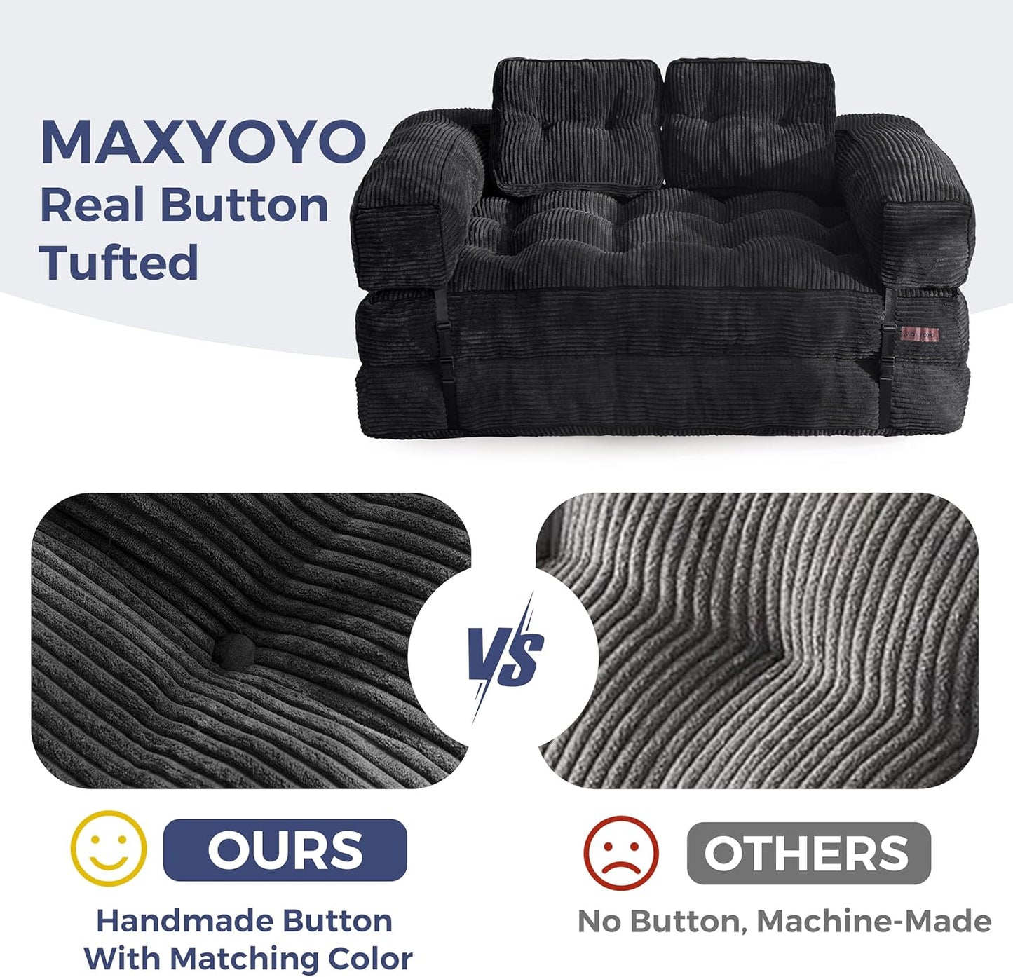 Folding Sofa Bed, L-Shaped Convertible Sofa Bed with Armrests and Pillows,