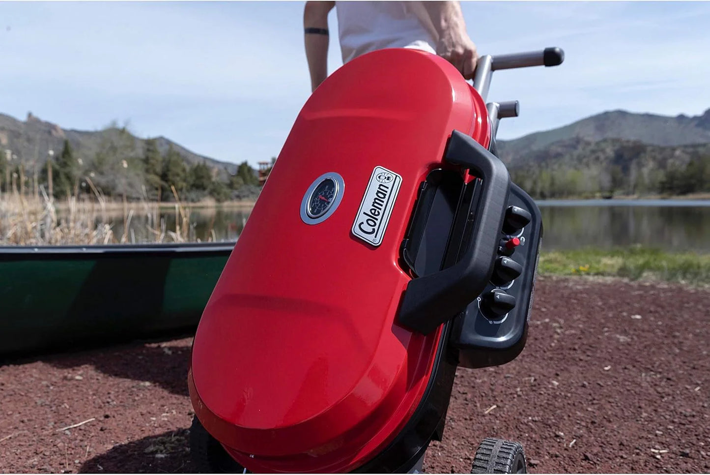 RoadTrip 285 Portable Stand-Up Propane Grill with 3 Adjustable Burners & Instastart Ignition, 20,000 BTUs of Power for Outdoor Cooking, Camping, Tailgating, Grilling, BBQs, & More