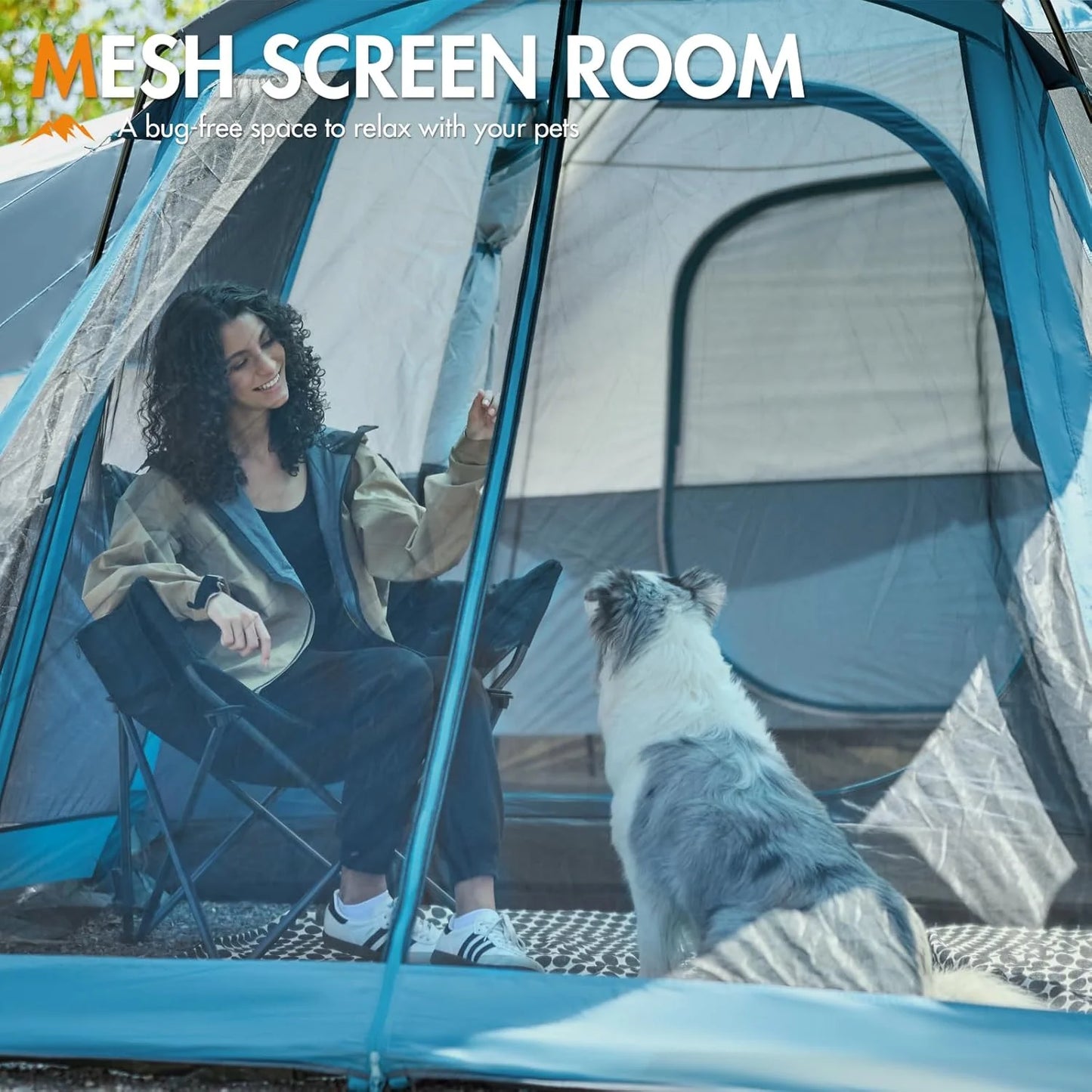 PORTAL 6/8/10 Person Family Camping Tent with Screen Room, Water Resistant Big Tunnel Tent with Rainfly, Large Family Tent for Outdoor Camping, Party