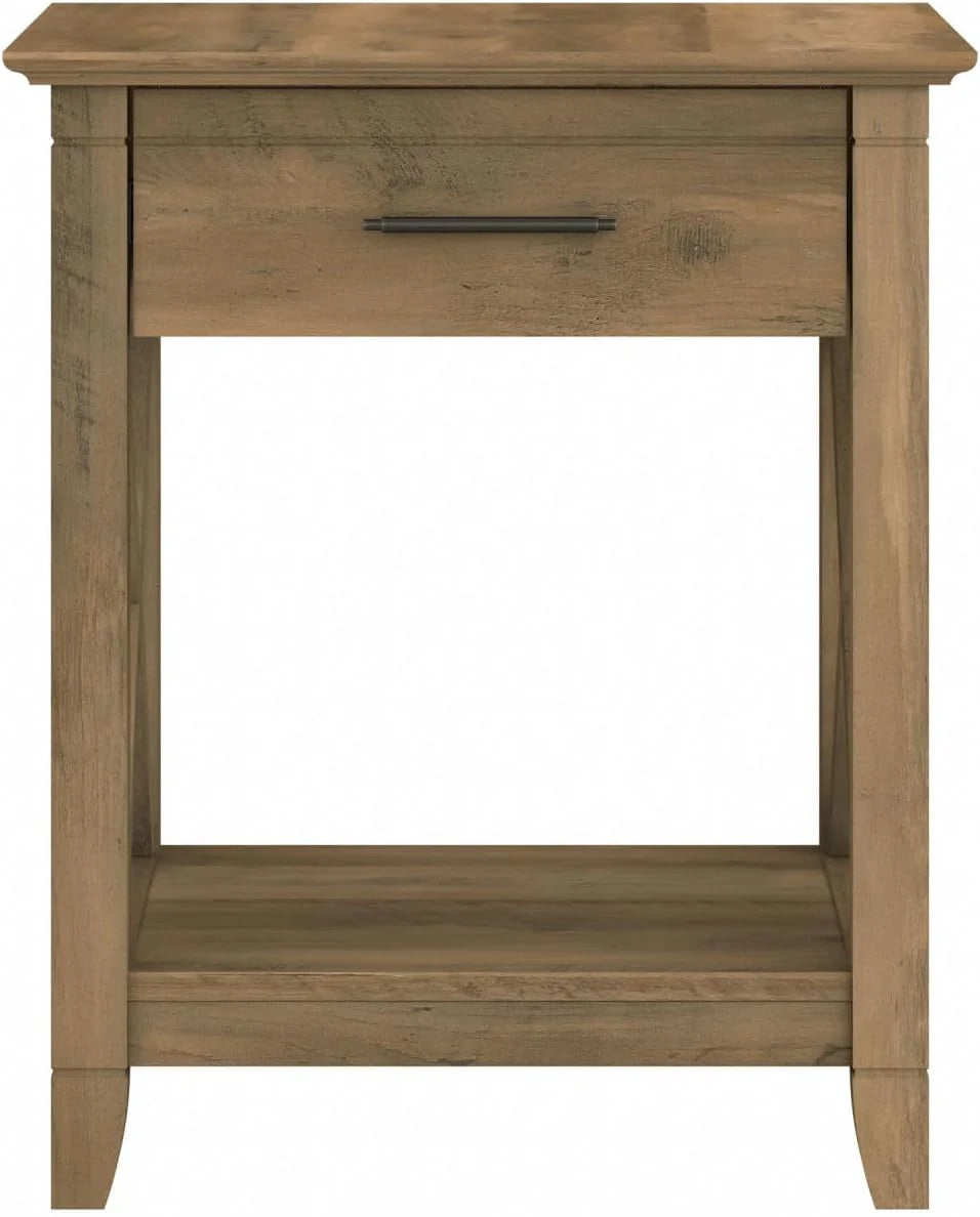 Key West Small End Table with Storage Modern Farmhouse Accent Shelf