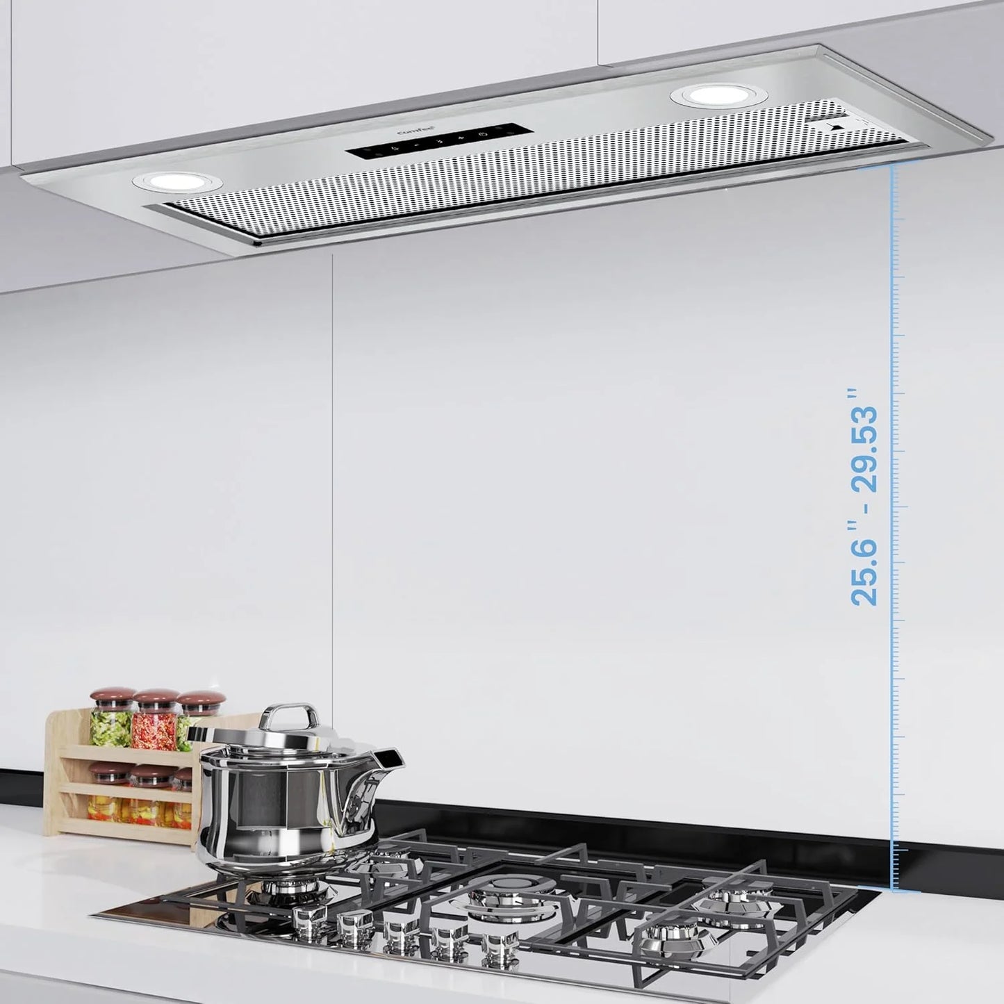 Comfee 30" Under Cabinet Ducted/Ductless Convertible Slim Vent Durable Stainless Steel Kitchen Reusable Filter