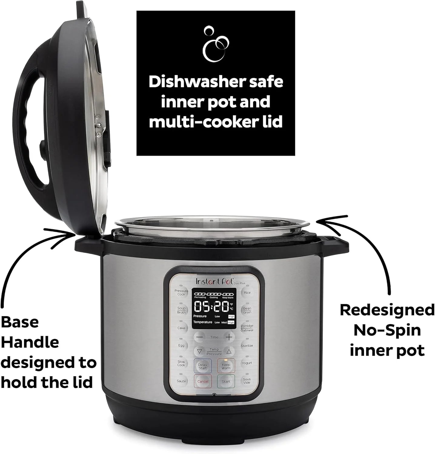 9-in-1 Multicooker, Pressure Cooker, Slow Cook, Rice Maker, Steamer, Sauté, Yogurt, Warmer & Sterilizer, Includes App With Over 800 Recipes, Stainless Steel, 6 Quarts