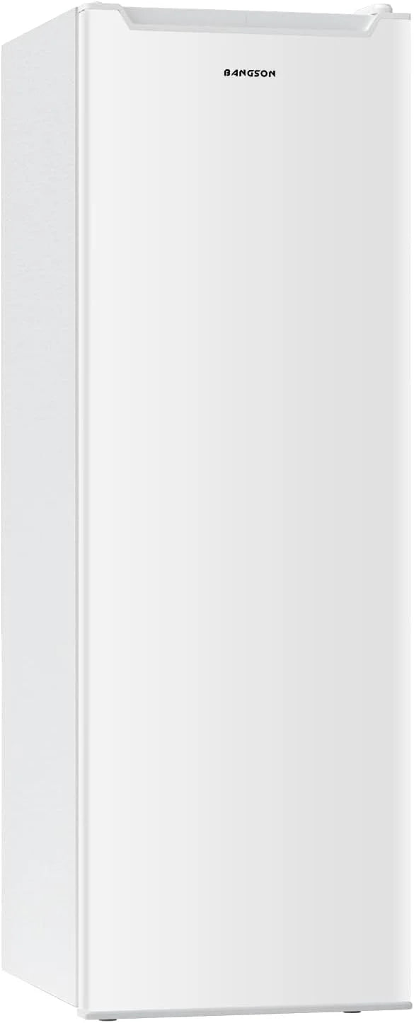 BANGSON Upright Freezer, 7.0 Cu.ft Stand Up Freezer, Convertible Upright Freezer/Refrigerator, Single Door for Kitchen,Garage, Office, Apartment, Silver