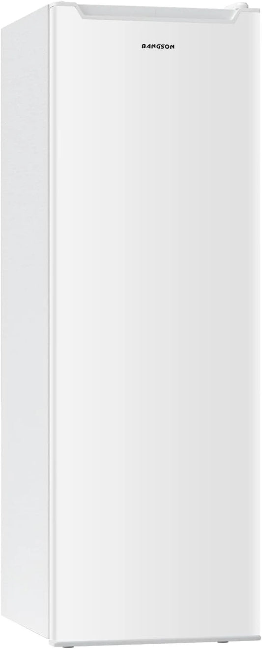BANGSON Upright Freezer, 7.0 Cu.ft Stand Up Freezer, Convertible Upright Freezer/Refrigerator, Single Door for Kitchen,Garage, Office, Apartment, Silver