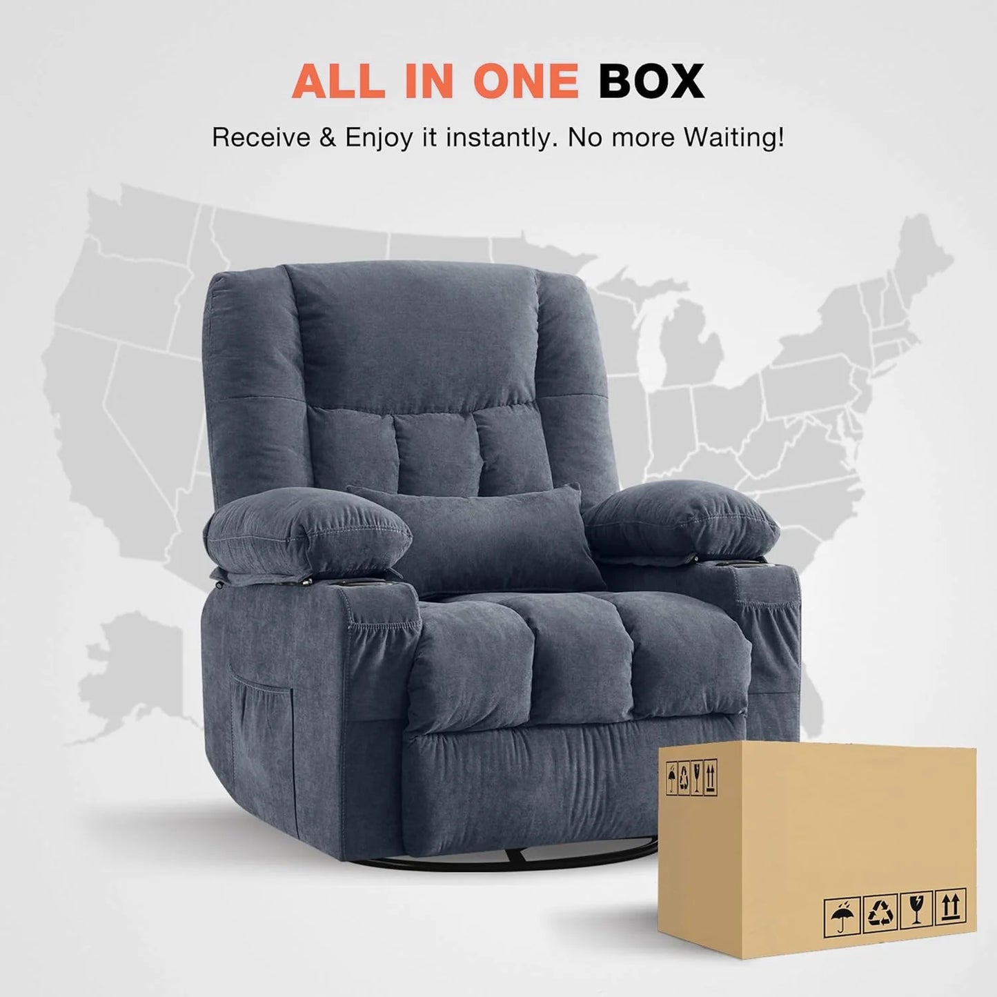 Recliner Loveseat with Cup Holders for Living Room