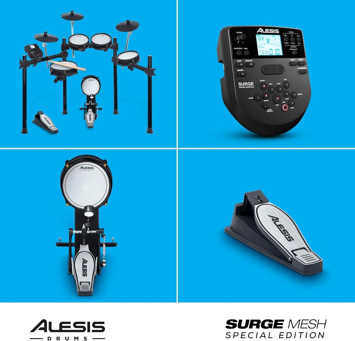 Alesis Drums Command Mesh SE Kit-Electric Drum Set USB MIDI Connection 600 Drum Sound