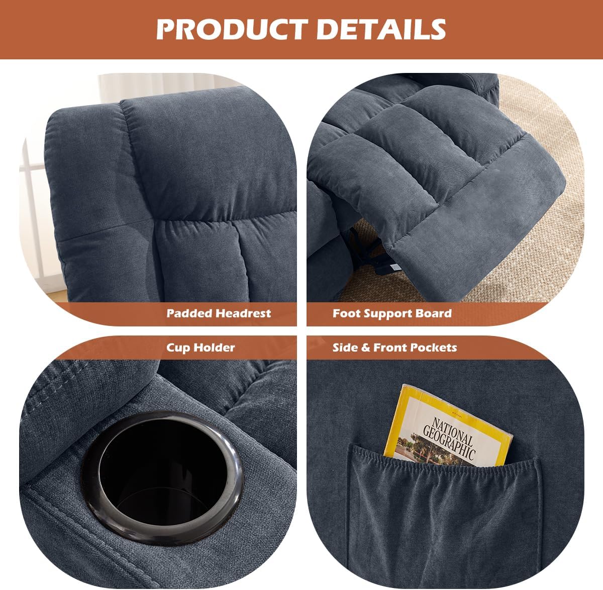 Recliner Loveseat with Cup Holders for Living Room