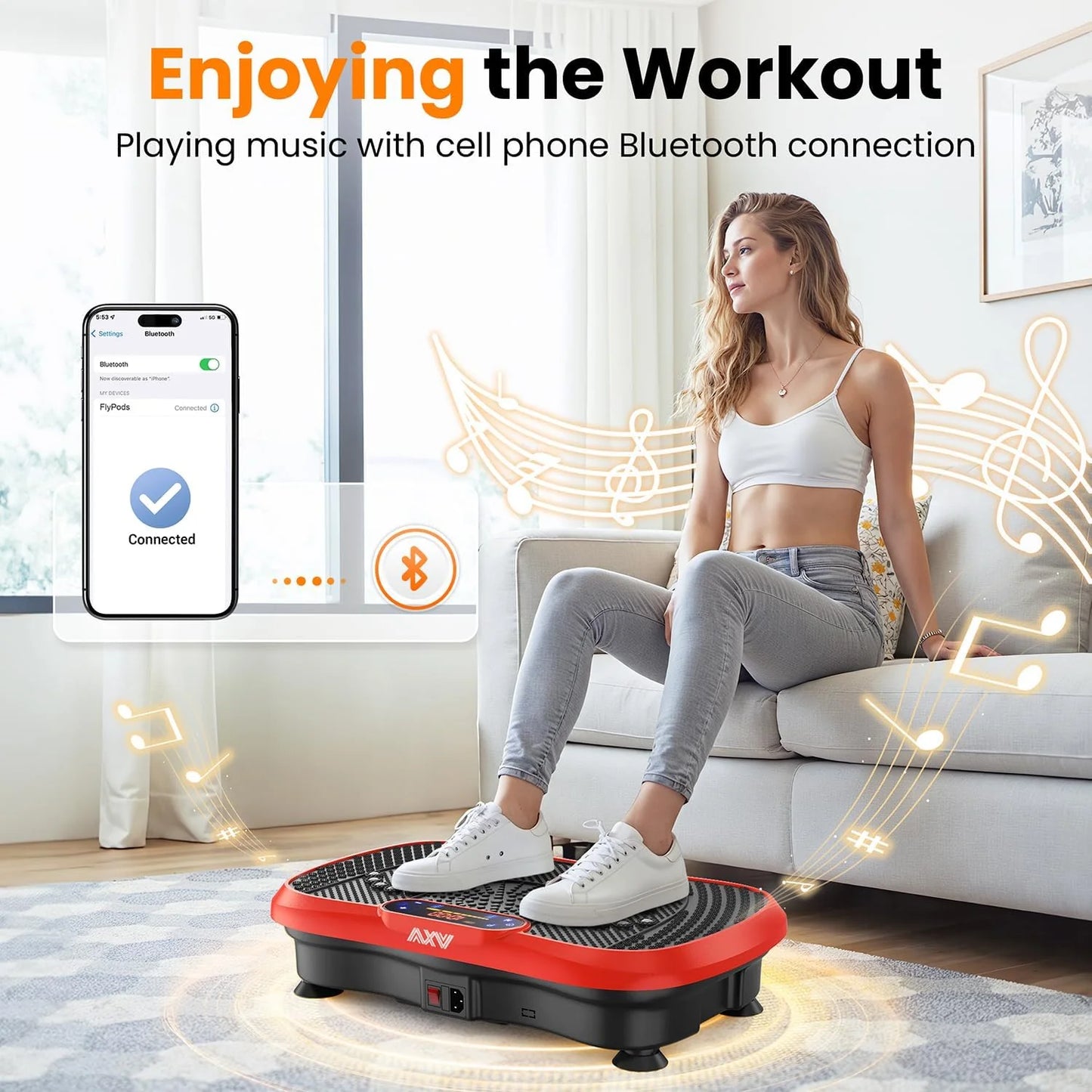 AXV Vibration Plate Fitness Platform Trainer Suitable for men and women to lose weight and burn fat at the gym
