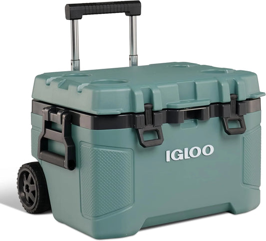 Igloo 52Qt Wheeled Cooler, Insulated Hard Shell Ice Chest
