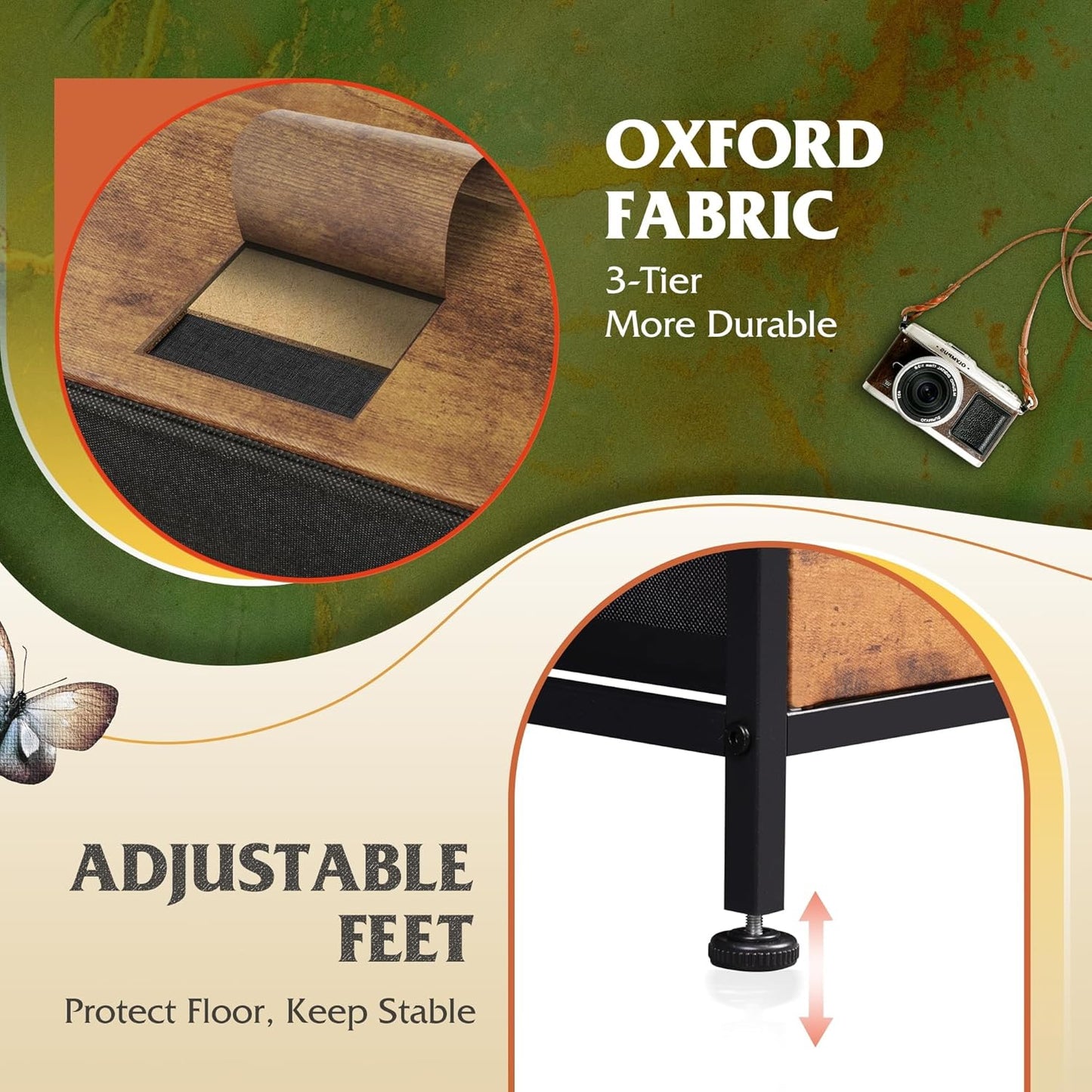 Storage Organizer Unit with 11 Fabric Bins, Storage Drawers Organizer with Steel Frame, Tall Storage Tower Organizaton